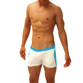 Icker Sea contrast side panel jock shorts blue with snug fit white and blue athletic briefs with side panels