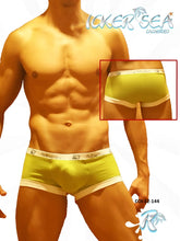 Icker Sea contrast trim boxer brief underwear in bright lime green with white trim and subtle logo on waistband