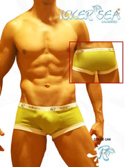 Icker Sea contrast trim boxer brief underwear in bright lime green with white trim and subtle logo on waistband