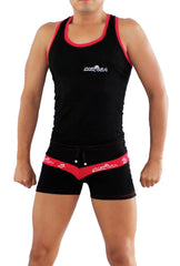 Icker Sea Duotone Matching Tank Top & Boxer Brief Set Black/Red COR-16-01