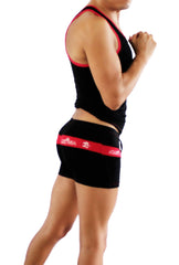Icker Sea Duotone Matching Tank Top & Boxer Brief Set Black/Red COR-16-01