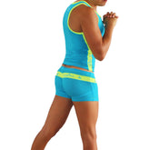 Icker Sea Duotone Matching Tank Top & Boxer Brief Set Blue/Green COR-16-03