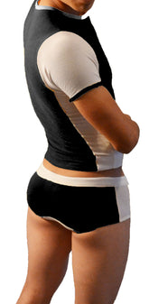 Icker Sea Duotone Matching T Shirt & Boxer Brief Set Black/White COR-16-07