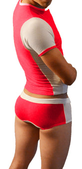 Icker Sea Duotone Matching T Shirt & Boxer Brief Set Red/White COR-16-08