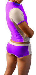Icker Sea Duotone Matching T Shirt & Boxer Brief Set Purple/White COR-16-09