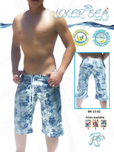 Icker sea flowers bermuda boardshorts blue and white floral patterned swim trunks with drawstring waistband gray blue