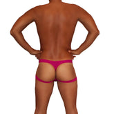 Icker Sea jock thong underwear in bright fuchsia with a smooth elastic fabric and matching leg strap