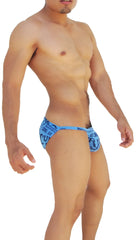 Icker sea letters microslip bikini underwear in blue with bold graphic pattern and comfortable fabric for everyday wear