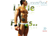 Icker Sea little frogs microslip bikini swimwear in green and black patterned swim trunks with white waistband
