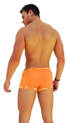 Icker Sea orange boxer briefs with white logo trim offering comfortable and stylish underwear wear