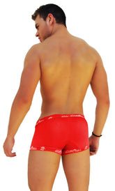 Red icker sea boxer brief underwear with white logo trim designed for comfortable everyday wear