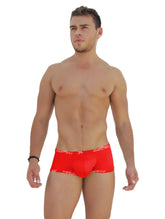 Red icker sea low boxer brief underwear with white logo trim designed for comfortable everyday wear