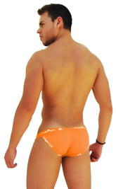 Icker Sea logo trim microslip bikini underwear in bright orange with white logo pattern on waistband