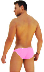 Bright pink icker sea microslip bikini underwear with subtle white waistband pattern for comfortable wear