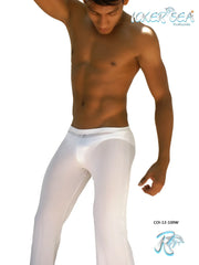 White sheer men’s underwear with a snug fit and elastic waistband from icker sea mesh beach pants white coi-12-100w