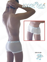Icker Sea mesh boxer brief underwear in white featuring breathable mesh fabric and subtle logo trim along waistband