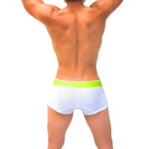 White mesh boxer briefs with bright lime green waistband from icker sea contrast collection underwear green COI-22-04