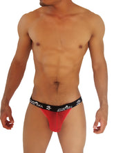 Red icker sea mesh microslip bikini underwear featuring a black waistband with white lakerbee branding