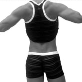 Icker Sea Transparent Lines Stripes Tank Top & Boxer Brief Pyjama Set Pink PJ-19-01