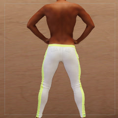 Icker Sea Side Stripe Runner Pants White/Green PN-18-01