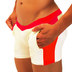 Icker Sea Contrast Side Panel Jock Shorts Red SHR-19-01