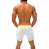 Icker Sea Lines Candy Stripe Trim Shorts & Jock Brief Underwear Mango SHR-21-01