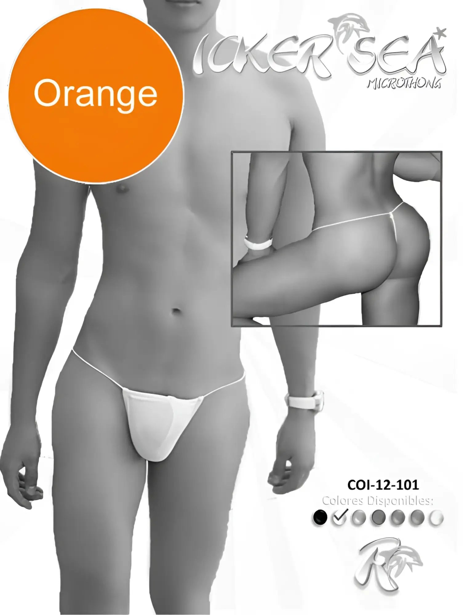 Icker sea solid micro g string underwear in orange featuring a white thong design for comfortable wear