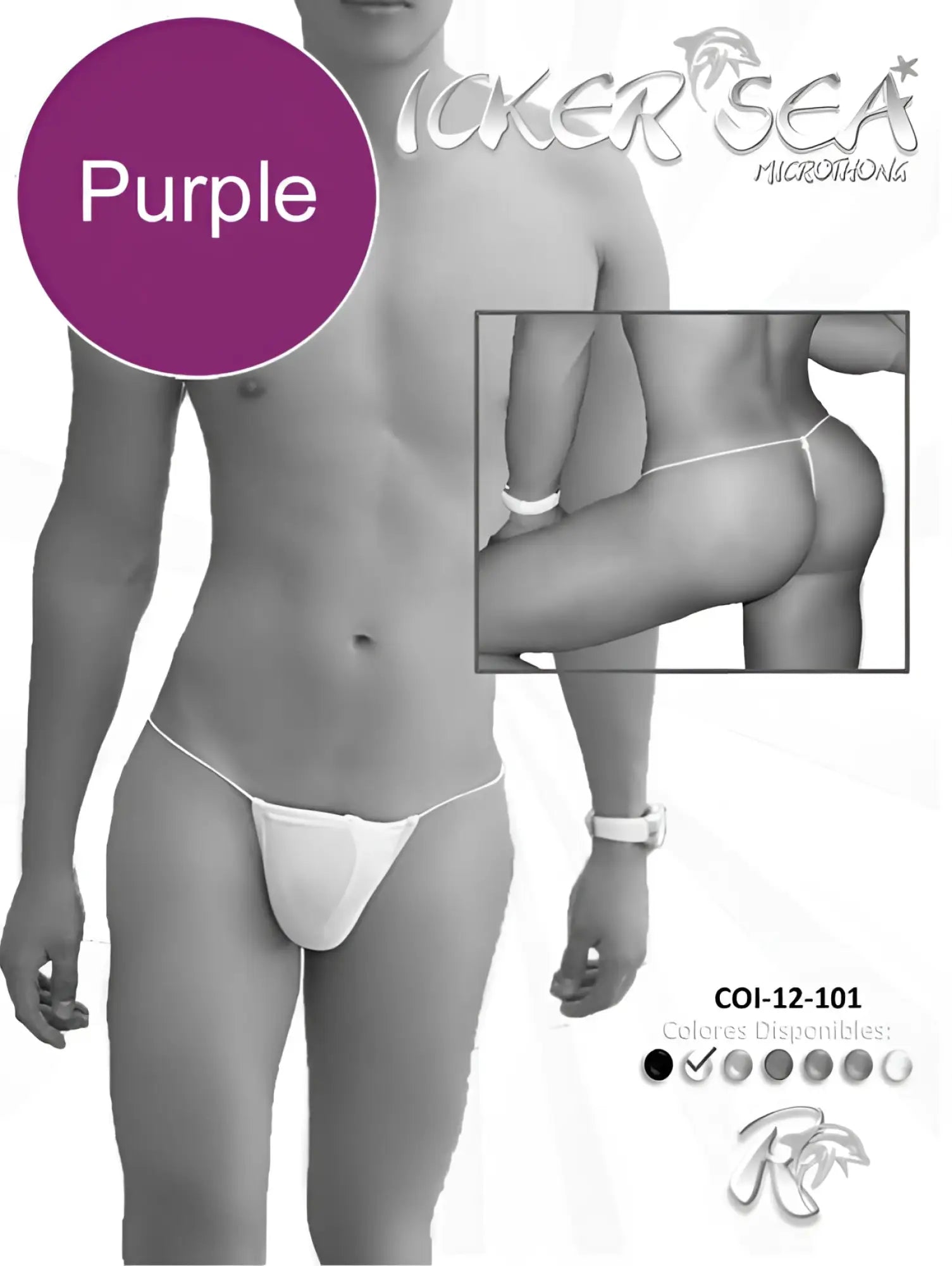 Purple icker sea solid micro g string underwear with thin adjustable straps and smooth form-fitting fabric