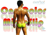 Bright neon green icker sea solid micro slip bikini swimwear with a snug form-fitting design for swimming