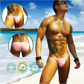 Icker Sea solid micro slip bikini swimwear pink with a snug form-fitting thong design for swim use