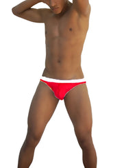 Icker sea stud slip bikini underwear in red and white with a snug, form-fitting design for comfortable wear