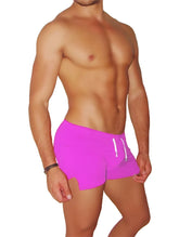 Icker Sea tennis side slit shorts pink with white drawstrings bright pink athletic design for active wear