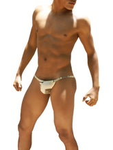 Icky sea toys micro slip bikini underwear coffee coi-12-147c shiny metallic silver thong with subtle patterned design