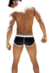 Icker Sea weekly contrast panel brief underwear in black with white trim and subtle seam detail front view