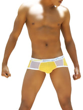 Yellow and gray athletic briefs with white waistband featuring liverpool logo in icker sea weekly contrast panel brief underwear mango white