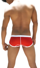 Icker Sea weekly contrast panel brief underwear in red and white with snug fit and contrasting seam stitching
