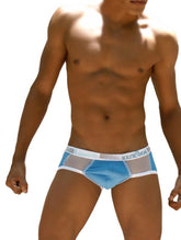 Icker Sea Weekly Contrast Panel Brief Underwear Blue/White WK-13-04
