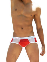 Icker Sea Weekly Contrast Panel Brief Underwear Red/White WK-13-05