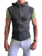 Ärmelloser Yoga-Hoodie (Anthrazitgrau)