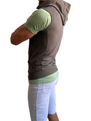 Ärmelloser Yoga-Hoodie (Armeegrün)