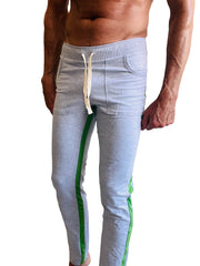 Pantalon de survêtement Eco-Track & Yoga (Gris chiné avec vert)