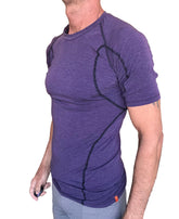 T-shirt raglan à col rond de créateur (violet aubergine)