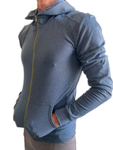 PERFORMANCE-Premium Form-Fit Crossover Yoga Track Hoodie (Korallenblau meliert)