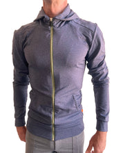 PERFORMANCE-Premium Form-Fit Crossover Yoga Track Hoodie (Marineblau meliert)