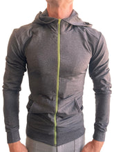 PERFORMANCE-Premium Form-Fit Crossover Yoga Track Hoodie (Anthrazit meliert)