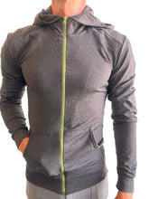 PERFORMANCE-Premium Form-Fit Crossover Yoga Track Hoodie (Anthrazit meliert)