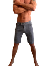 Performance premium urban tactical dress shorts in dark heather grey with sleek modern design and subtle stitching details