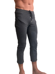 PERFORMANCE Premium Herren 4/5 Capri-Yogahose mit Reißverschlusstasche (Anthrazit meliert)