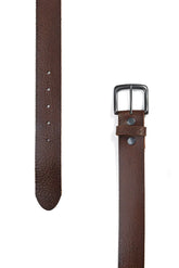Jag simon belt chocolate jamw17002 size l brown textured leather belt with matte black metal buckle