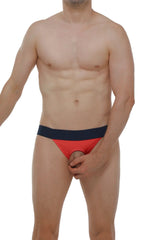 Red and navy blue athletic briefs jockstrap anjouin fuchsia with snug fit design for sports and active wear